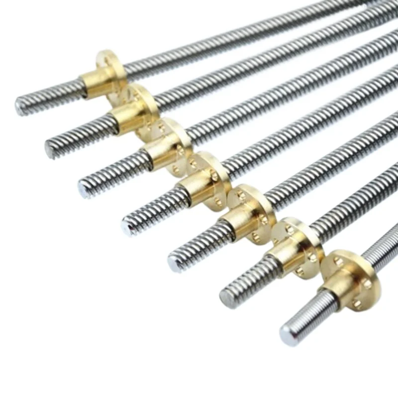 T8 lead screw lead 8mm(2mm) Pitch 2mm with Nut,100mm 200mm 300mm 400mm 500mm lead screw with Brass Nut for CNC 3D Printer