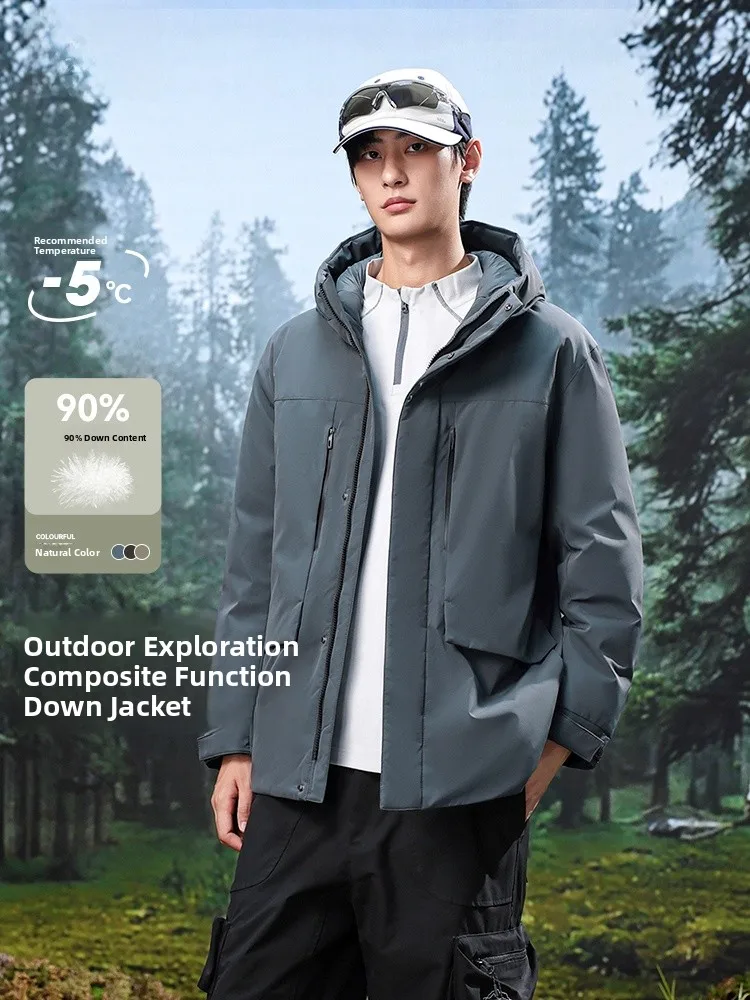 

High-End 90 down Snow Middle Fly 2026 Spring New Outdoor Function Men Casual Exploration down Jaet ort Thiened Polyeste...