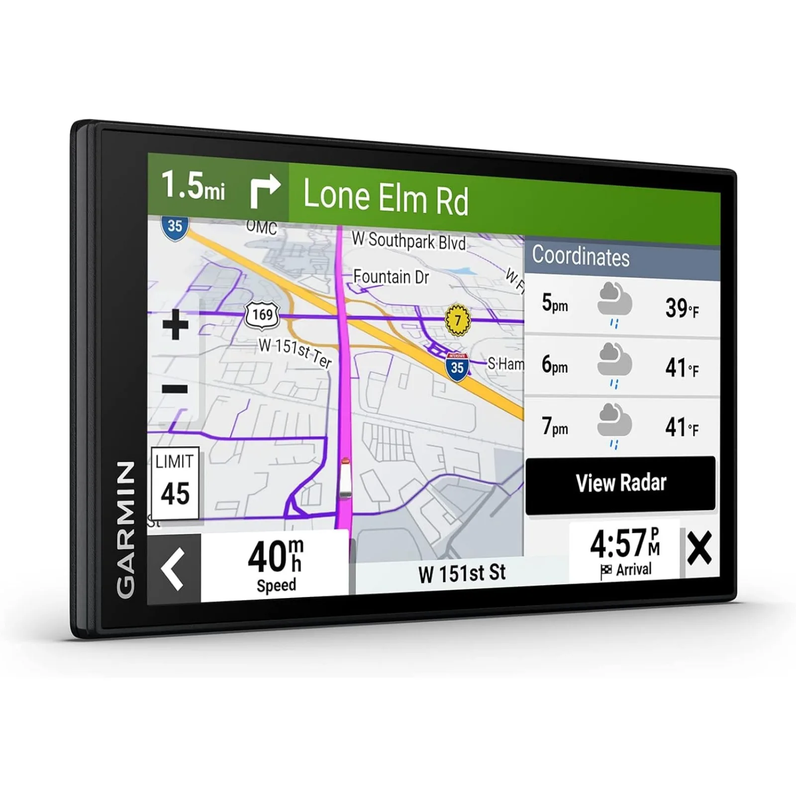 US  Easy-to-Read 6” GPS Truck Navigator, Custom Truck Routing, High-Resolution Birdseye Satellite Imagery, Directory of Truck