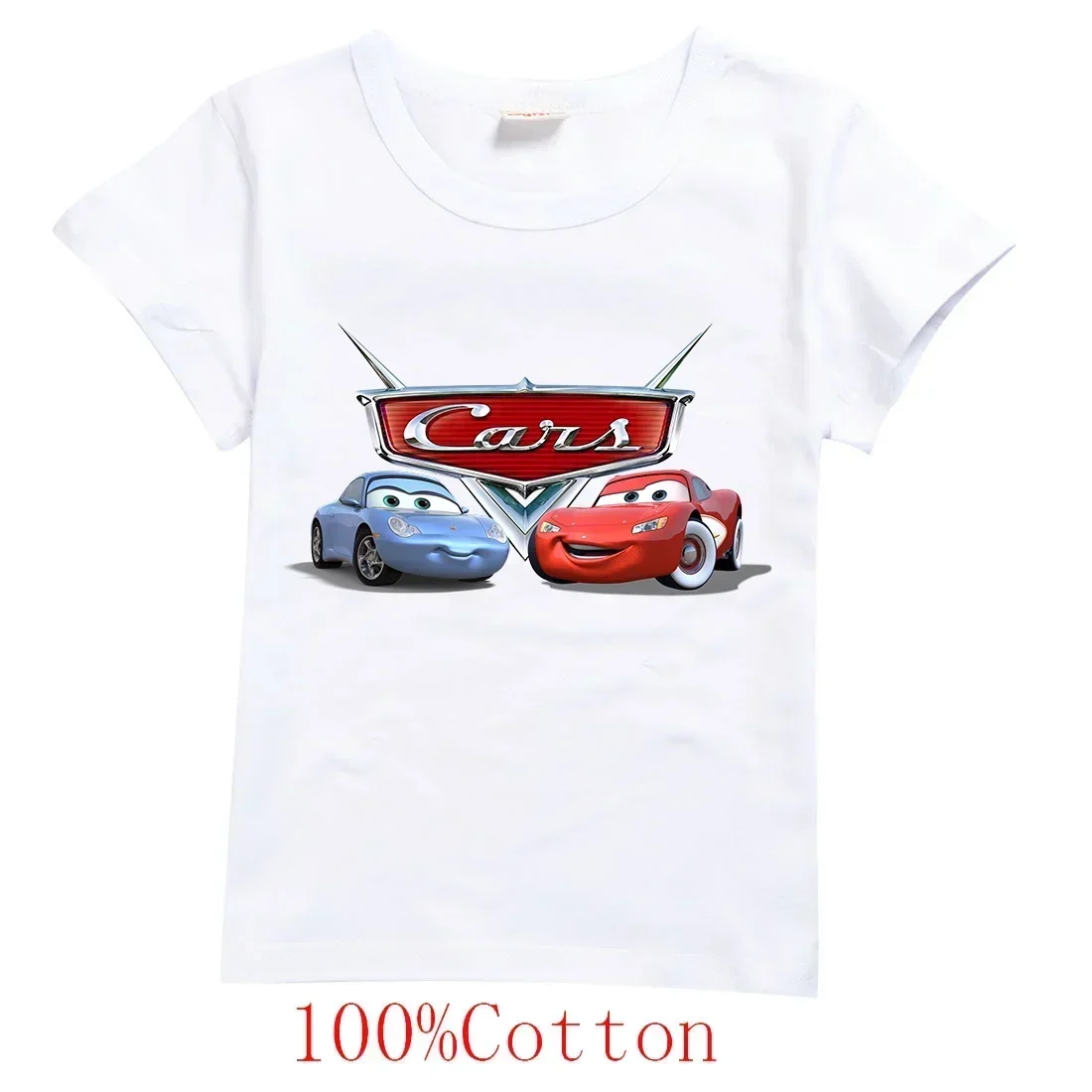 Pixar Cars Lightning McQueen Children T Shirt Boy Girl Clothing Cartoon Casual Cotton Summer Tshirt Baby Kid Teenager Tops Tees