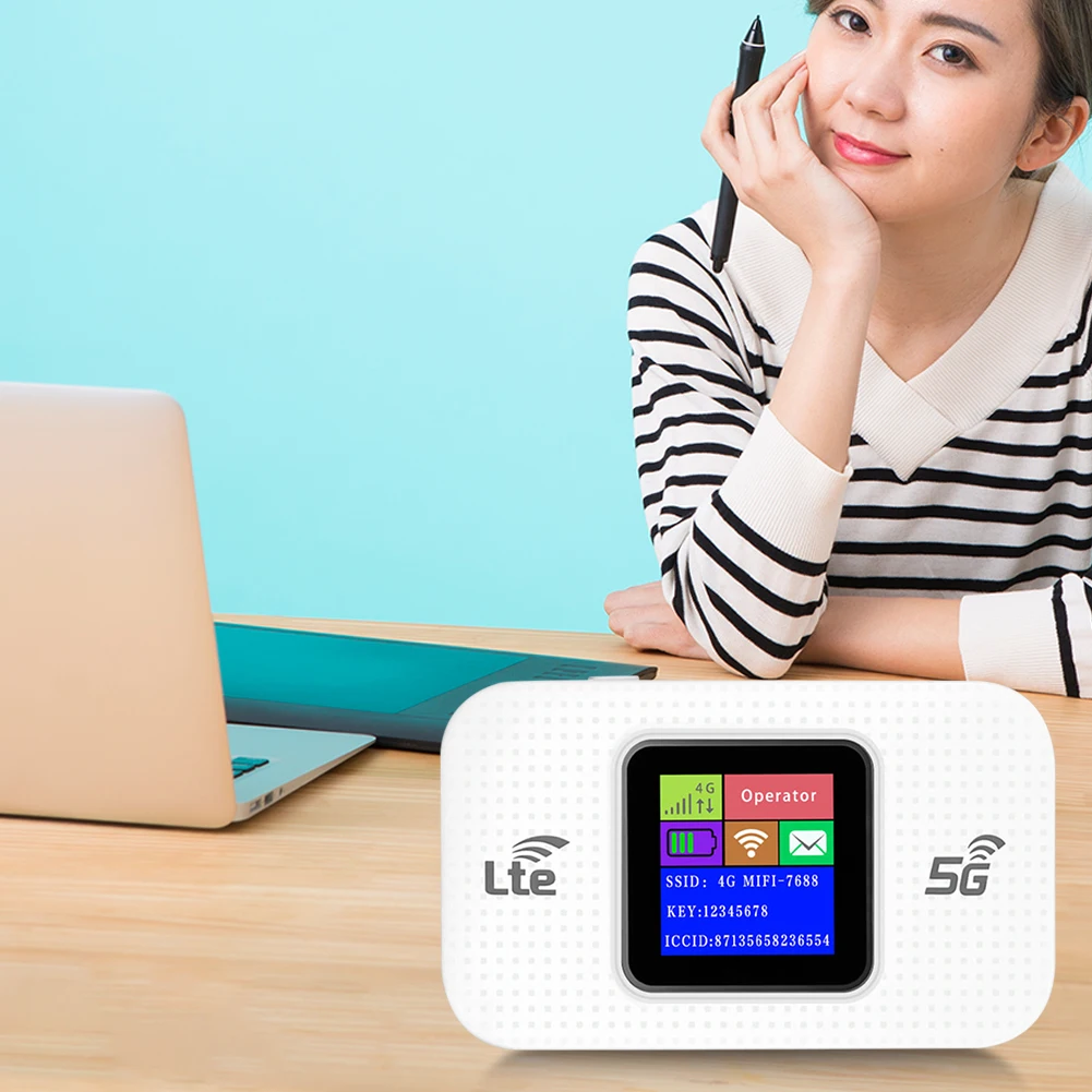 4G LTE Wireless WiFi Router Wireless Internet Router with SIM Card Slot Smart WiFi Router Plug Play Portable WiFi Mobile Hotspot