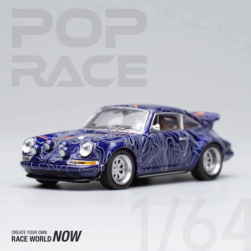 

POPRace 1:64 модель автомобиля Singer 964 коллекция литых под давлением автомобилей-синий