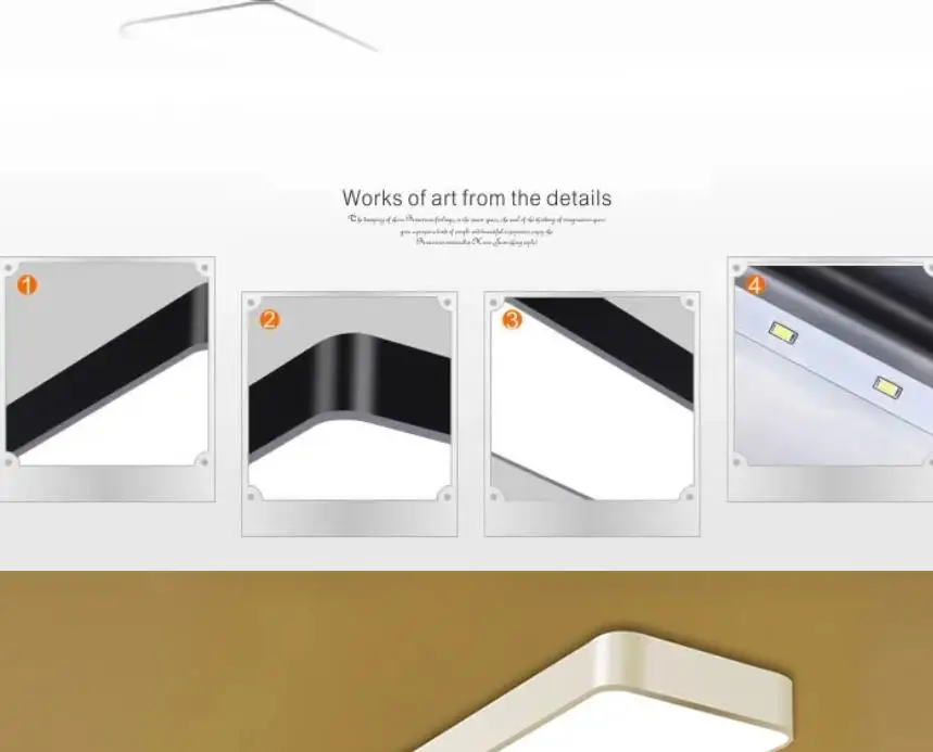 

LED Modern Ceiling Light Lamp dimmable Surface Mount Flush Panel Rectangle Lighting Fixture Bedroom Living Room Office 110V 220V