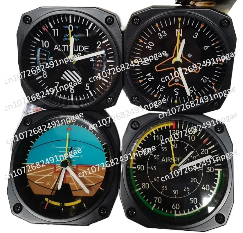 Aircraft Simulation Instrument Airspeed Meter Altimeter Clock Attitude Meter Heading Meter Alarm Clock