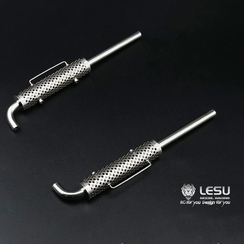 1/14th Scale LESU 1/14 Rc Truck Model 1pair Metal Chimney For Remote Control Toys Model Tamiyaya Tractor For Adults