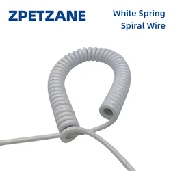 White Spring Cable Electrical Wire Copper Core 2x0.75m2 3x2.5m2 Telescopic PU Spiral Power Cord Scalable