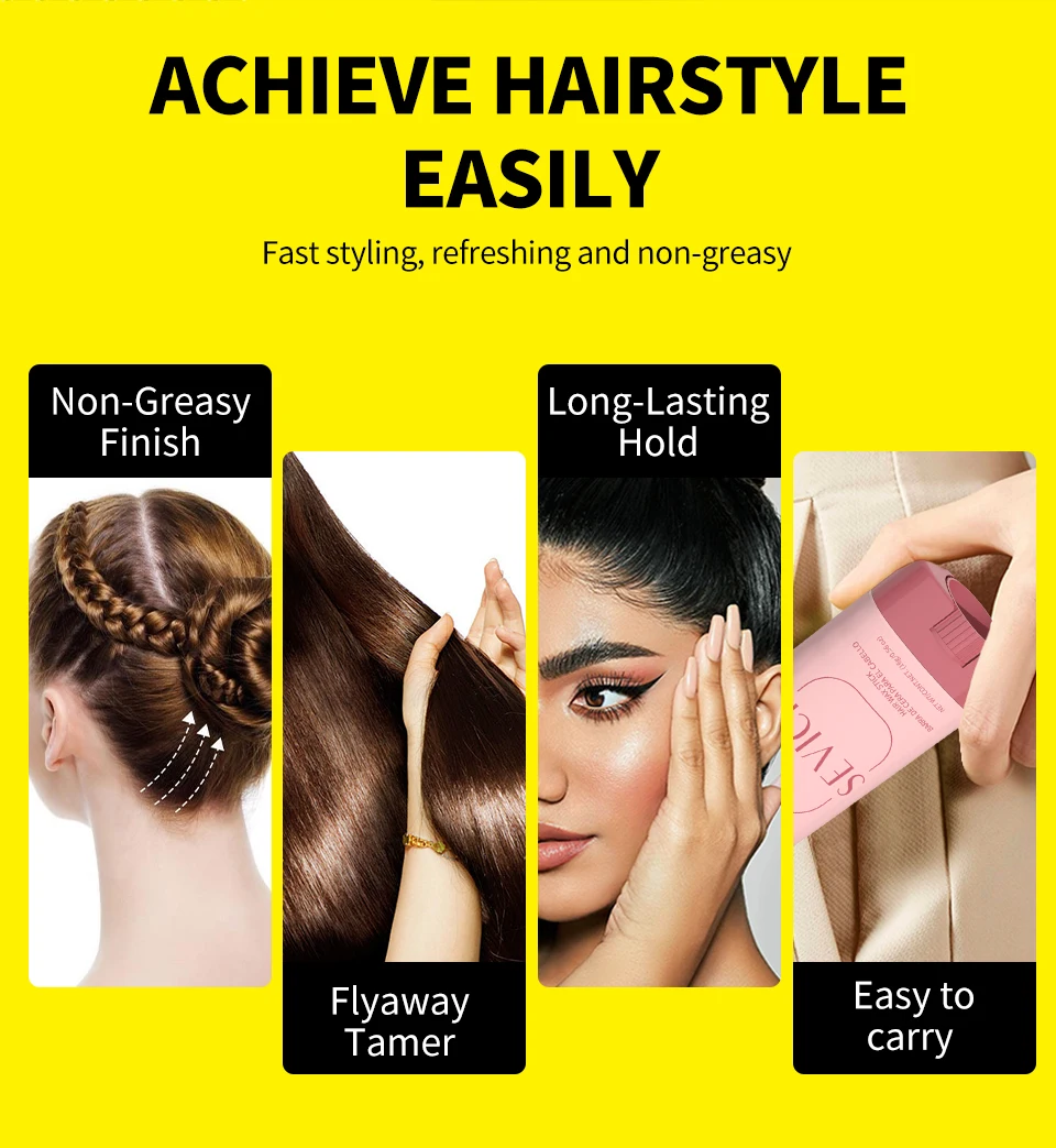 Professionelles Stylingwachs für Frauen, Anti-Frizz-Pomade, glättendes gebrochenes Haar, Schlamm, unordentliche Haare, Kontrollwachsstange für natürliche Perücken – Detail 2