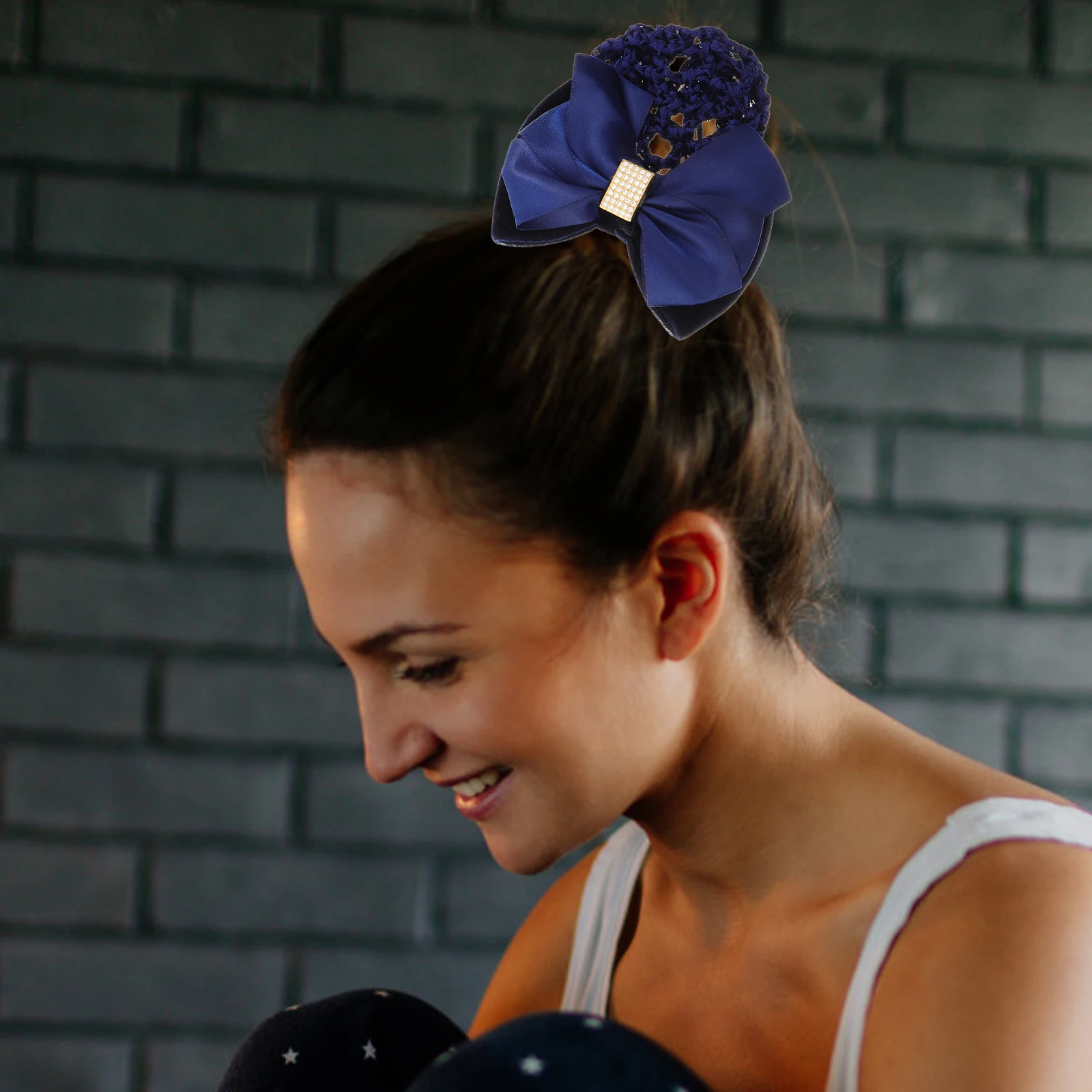 

3Pcs Charming And Confident Hairnet Snood Net Barrette Hair Clip Bun Cover With Bowknot Decor For Women Lady Accessories