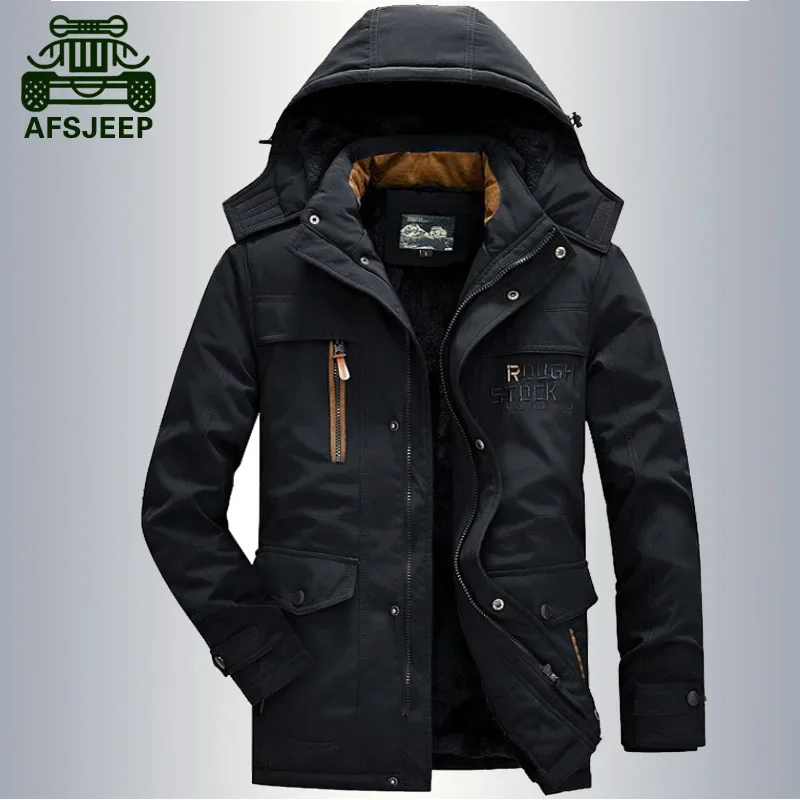 Chaqueta de algodón para exteriores para hombre, forro polar grueso, ropa de marca china, resistente, informal, holgada, para otoño e invierno