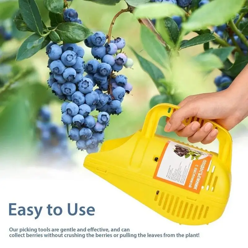 Easy-Grip Blueberry Picker Tool With Comb Teeth Portable Lightweight Handle Large Capacity Fruit Harvest Season Garden Tool