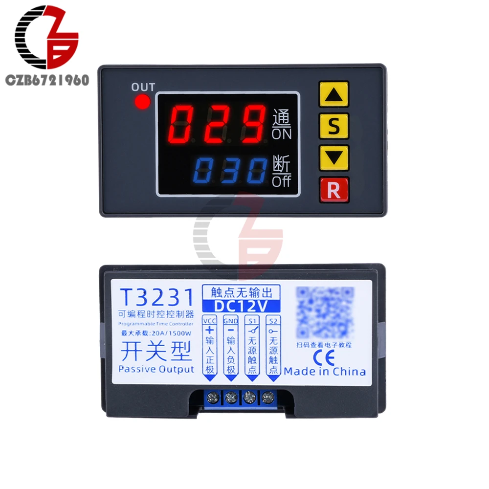 T3230 T3231 Digital Time Delay Relay AC 110V 220V DC 12/24V Cycle Timer Control Switch Adjustable Timing Relay Time Delay Switch