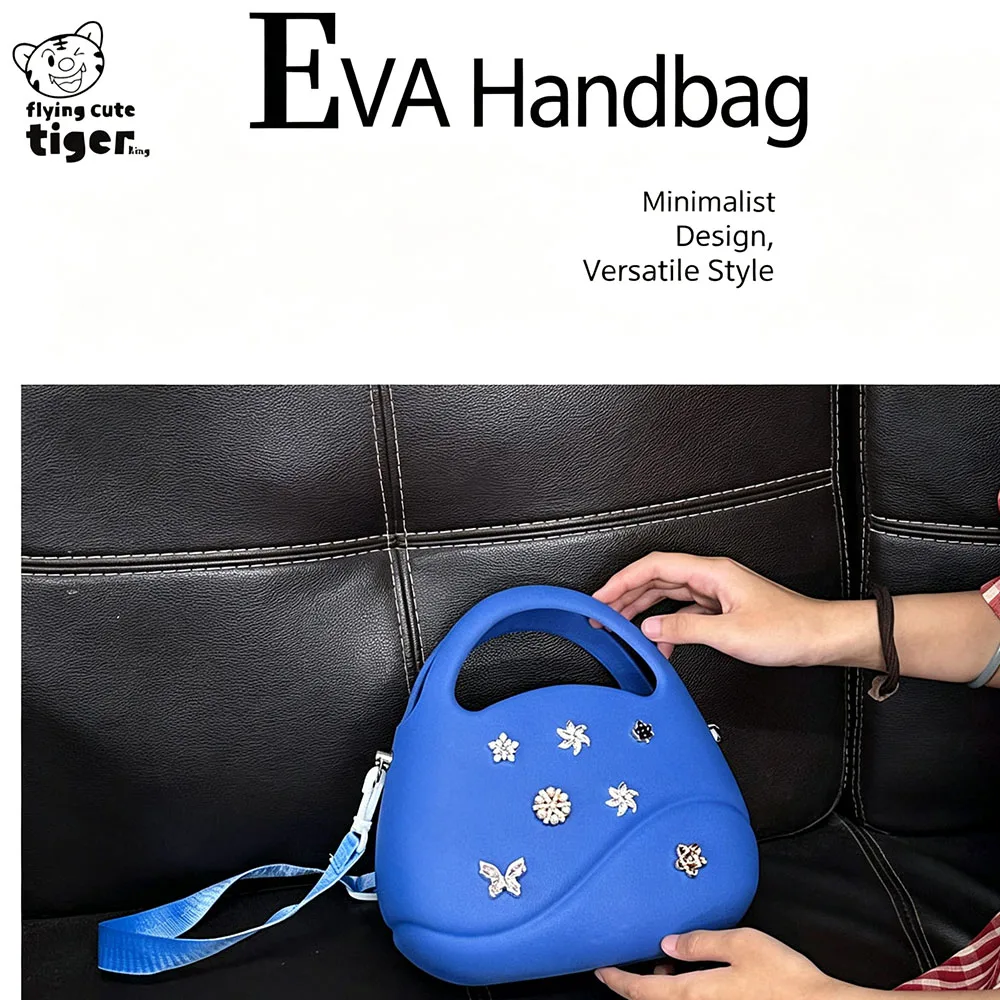 Crossbody-Tasche 1Eva Einfarbige DIY Perforierte Tasche Wasserdichte Aufbewahrungstasche Gemüsekorb Strandtasche Modische Hohle Reisehandtasche – Detail 1