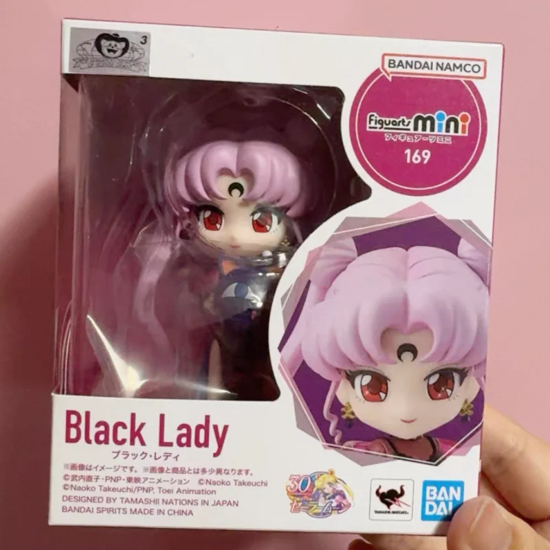 ​ Oryginalna figurka Bandai Figuarts Mini Sailor Moon Black Lady z okazji 30-lecia, anime, figurka kolekcjonerska, ozdoba, model, zabawka, prezent