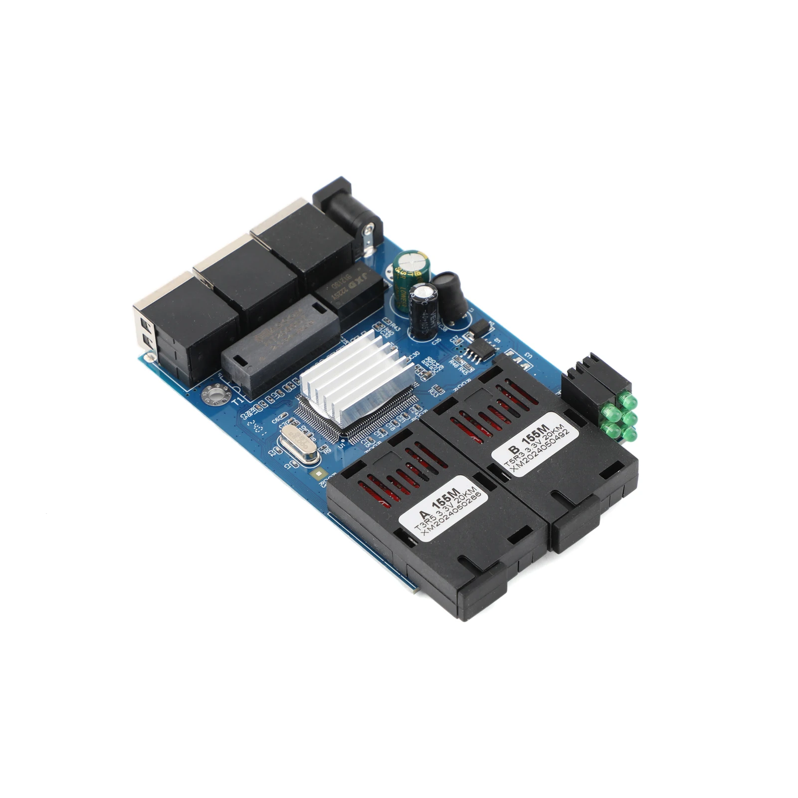 10 متر/100 متر PCBA مجلس محول وسائط الألياف 2 SC إلى 3 RJ45 A + B موصلات الألياف 1310nm/1550nm منافذ 20 كجم محول إيثرنت