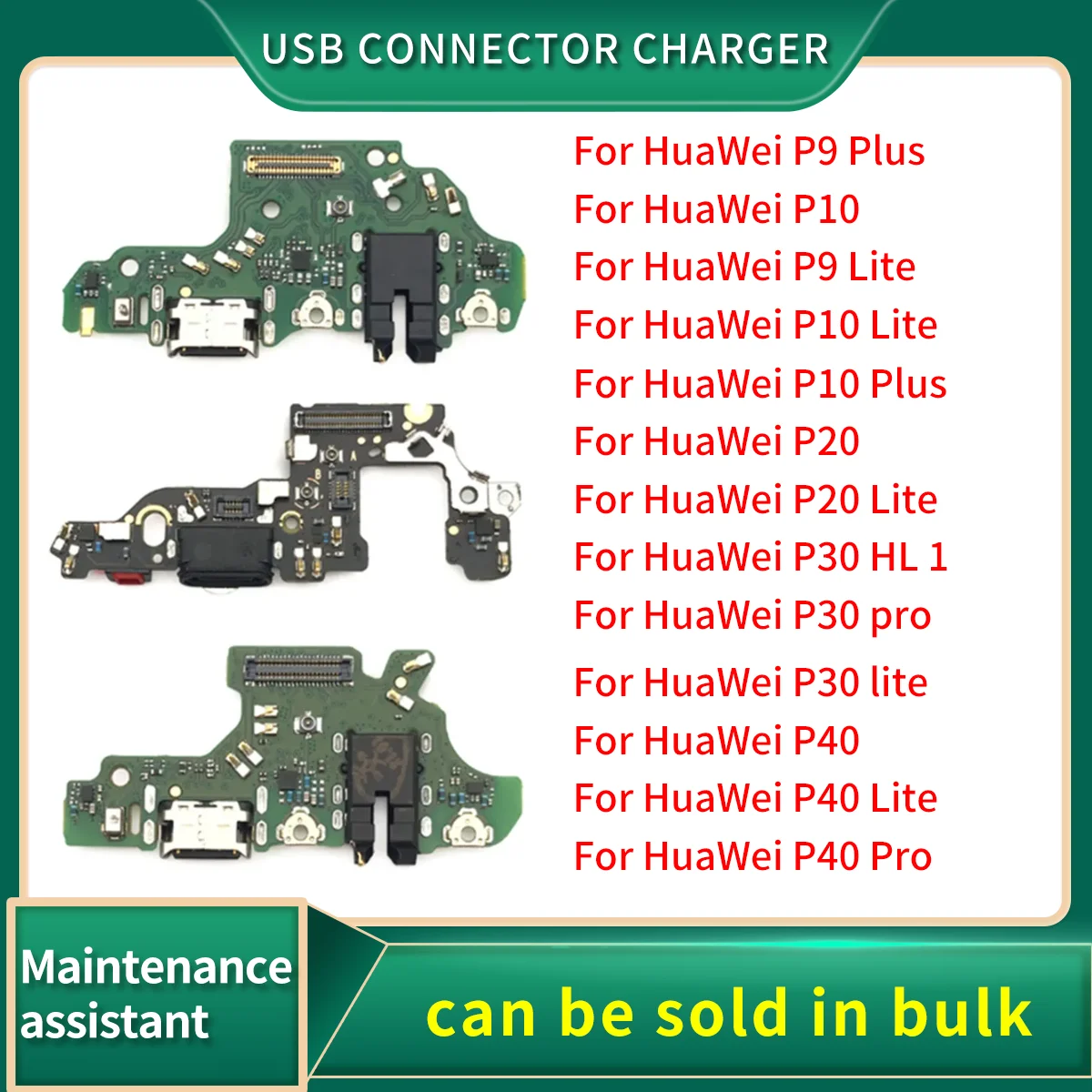 100% Original USB Connector Charger Charging Port For Huawei P9 P10 P20 P30 P40 Lite E Plus Pro Dock Charge Board Flex Cable