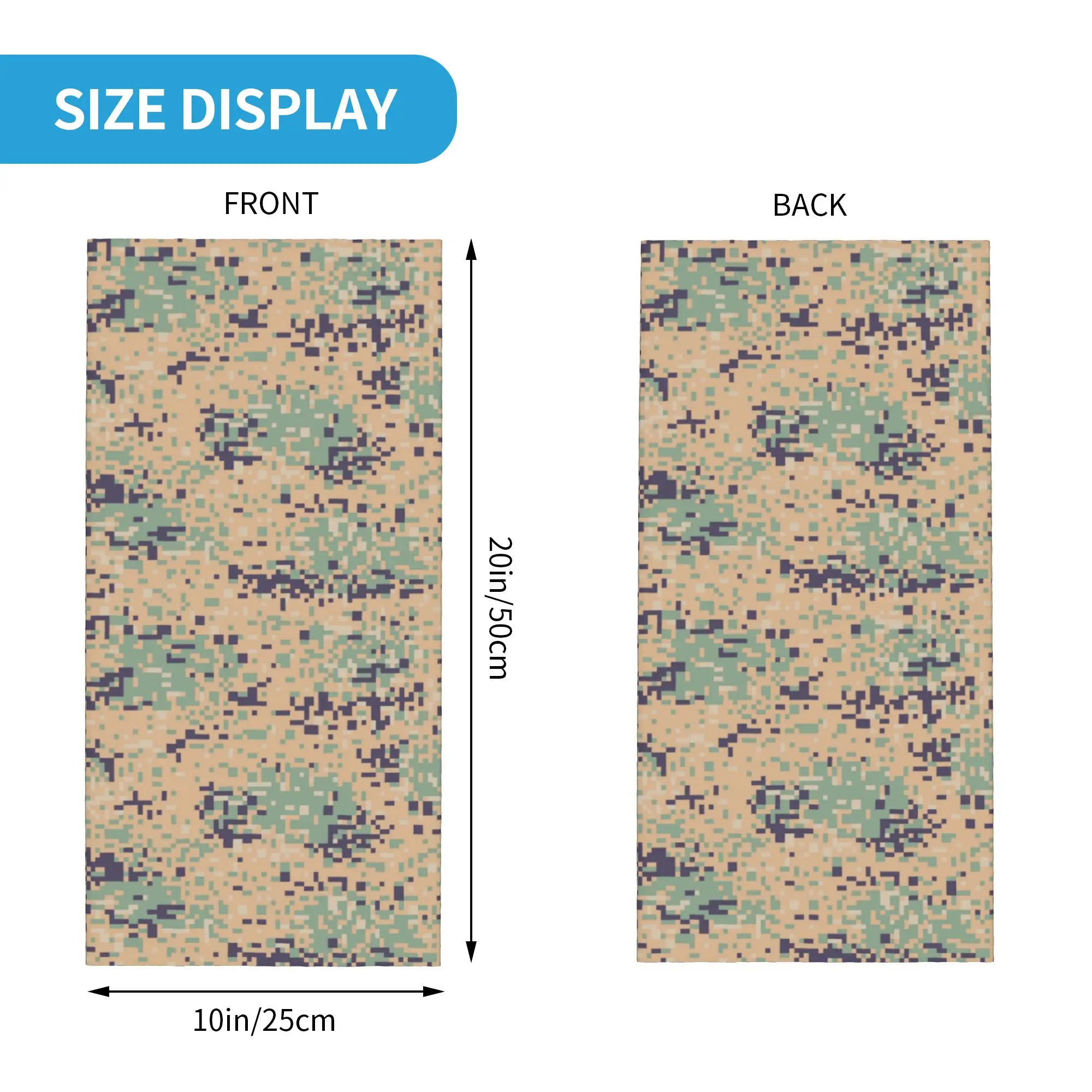 Camouflage Digital Digital  Bandana Neck Warmer Women Men Winter Hiking Ski Scarf Gaiter  Face Cover