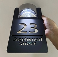 Custom Solar LED House Number Plaque – Outdoor 3D Acrylic Door Sign, Waterproof Lighted Address Display for Wall Decoration