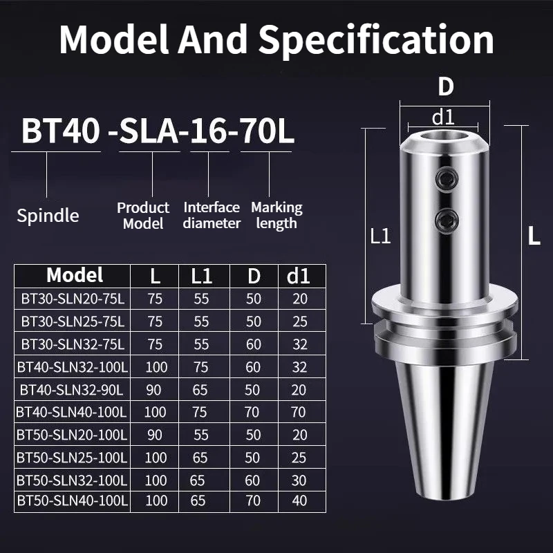 BT30 BT40 BT50 SLN16 SLN20 SLN25 SLN32 SLN40 Side-lock CNC Tool Holder SLN SLA Side Side Fixed Tool holder U drill Tool Holder