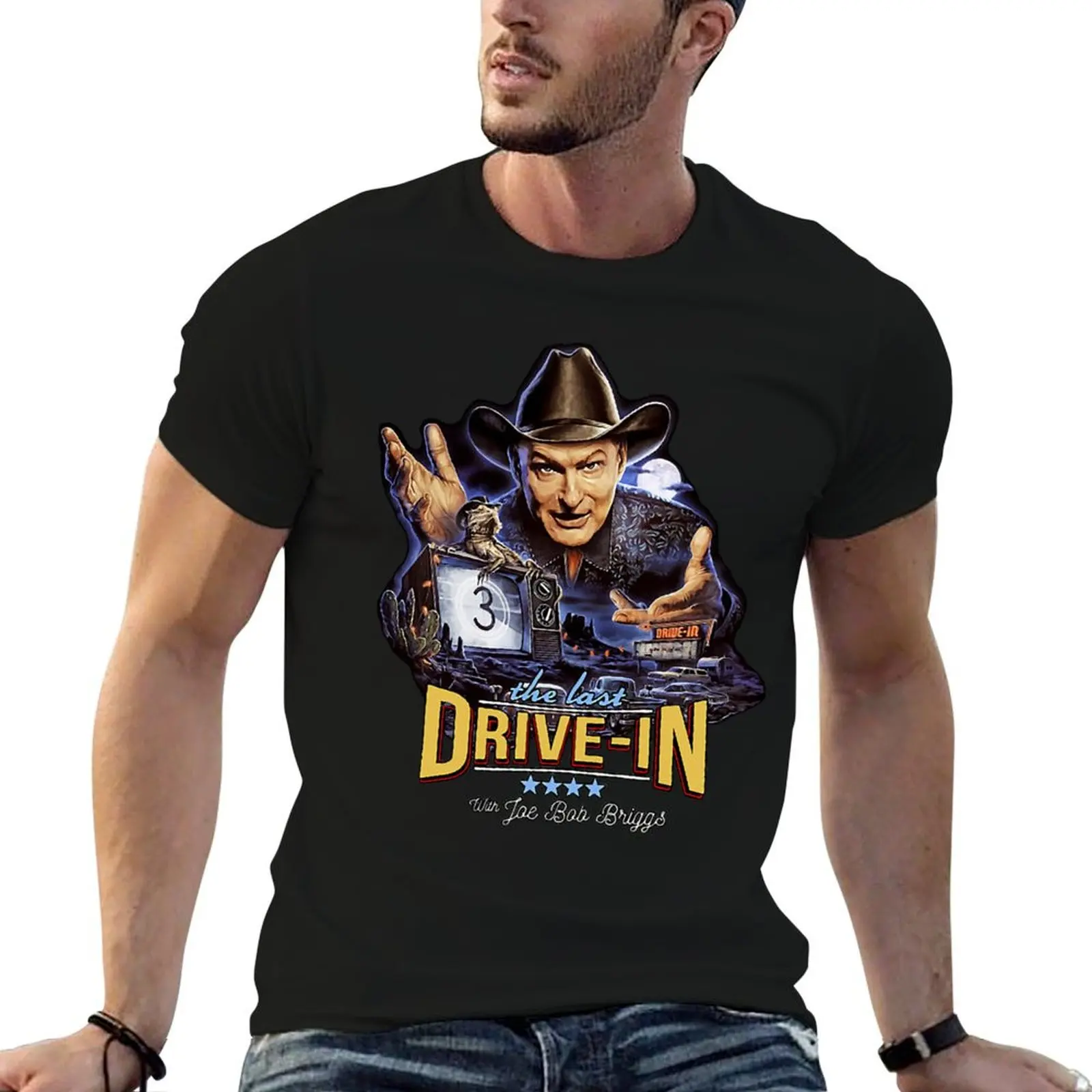 

Joe Bob Briggs Last Drive-In T-Shirt man t shirt cotton high quality t shirt man designer T-Shirt