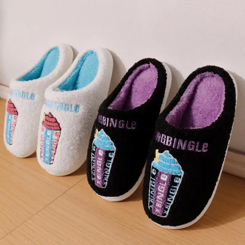 

2025 New Cotton Slippers Indoor Home Ice Cr Anti-Slip Trendy Brand Sle Comfortable Breathable Slip-Resistant Slippers