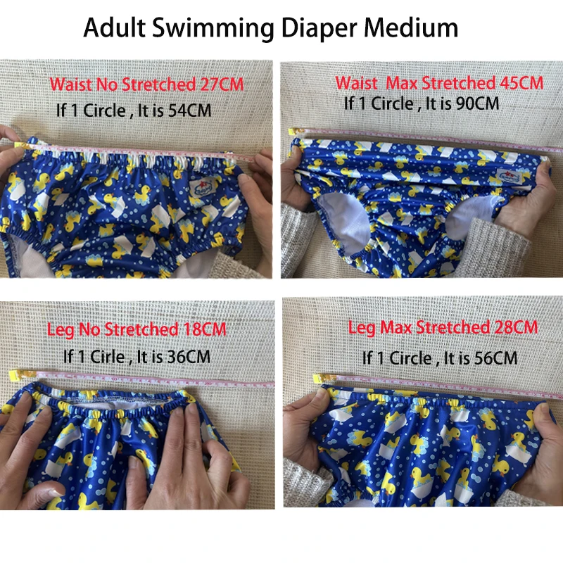 ABDLS Adult Swimming Diapers My Choose Size And Patterns/Colors Waterproof Pool Diaper For People With Special Needs