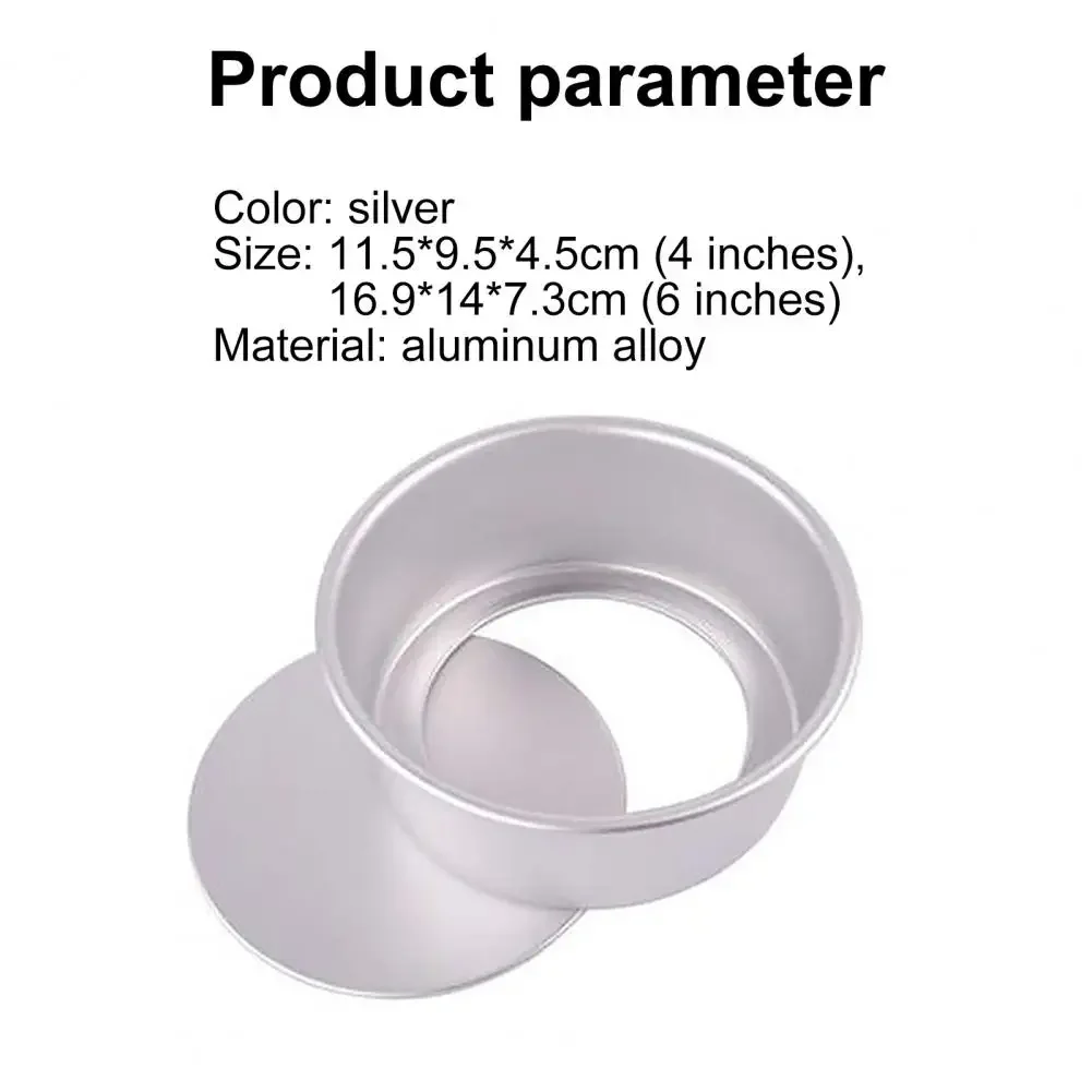 4Inch/6Inch Round Cake Pan Removable Bottom Nonstick Aluminum Alloy Dishwasher Safe Cake Baking Pan for Baking Cake Mold Tools