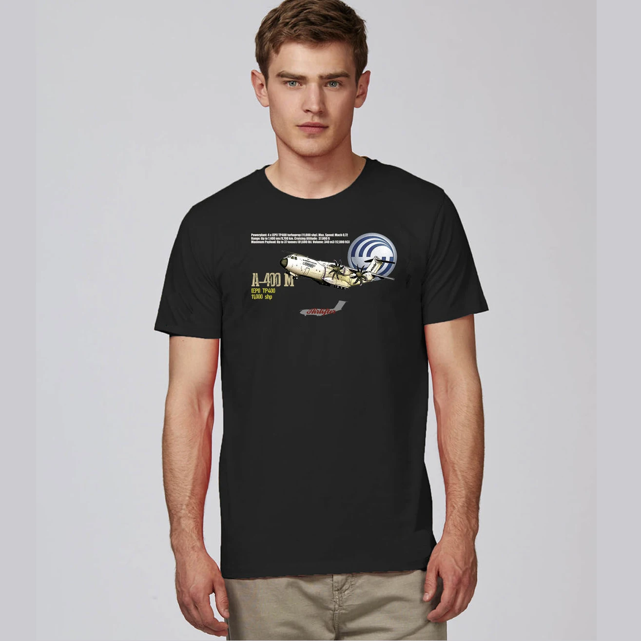 A400M Military Transport Aircraft T-Shirt New 100% Cotton Short Sleeve O-Neck T-shirt Casual Mens Top