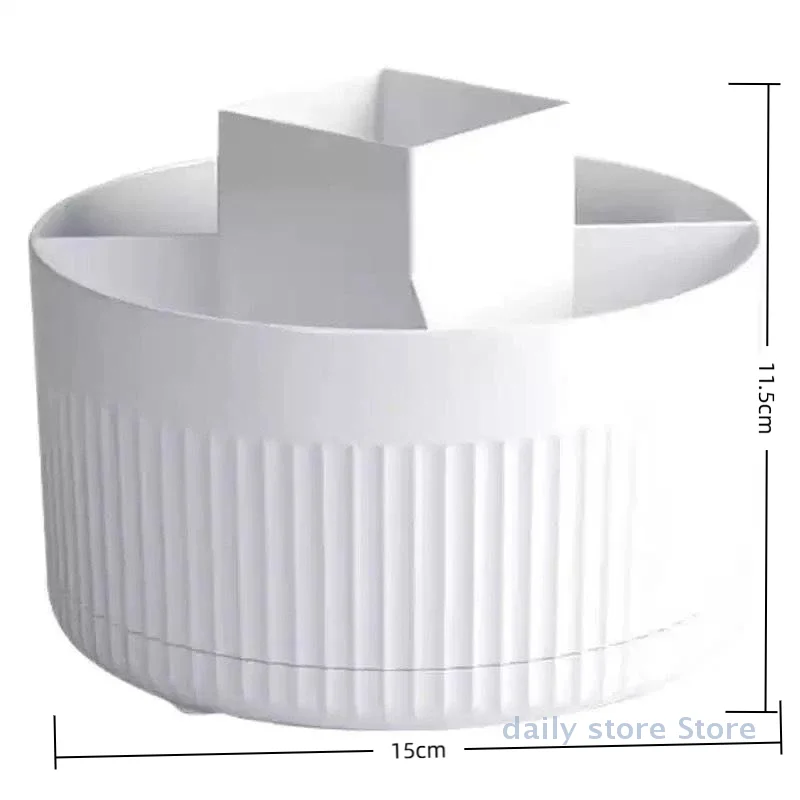 1 قطعة منظم فرش المكياج؛ 360 °   حامل مستحضرات التجميل القابل للدوران؛ حقيبة تخزين مكونة من 5 فتحات لسطح مكتب الغرور