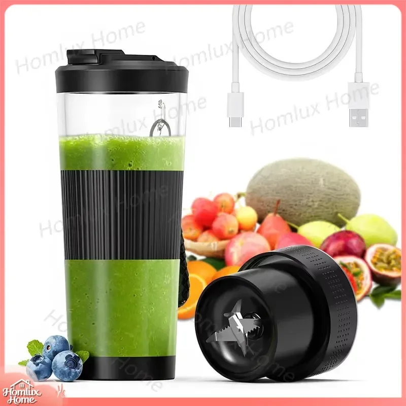 Portable Juicer Blender 6 Blades 18000RPM Mini Fruit Mixer USB Rechargeable Smoothie Maker Personal Size Juice Cup
