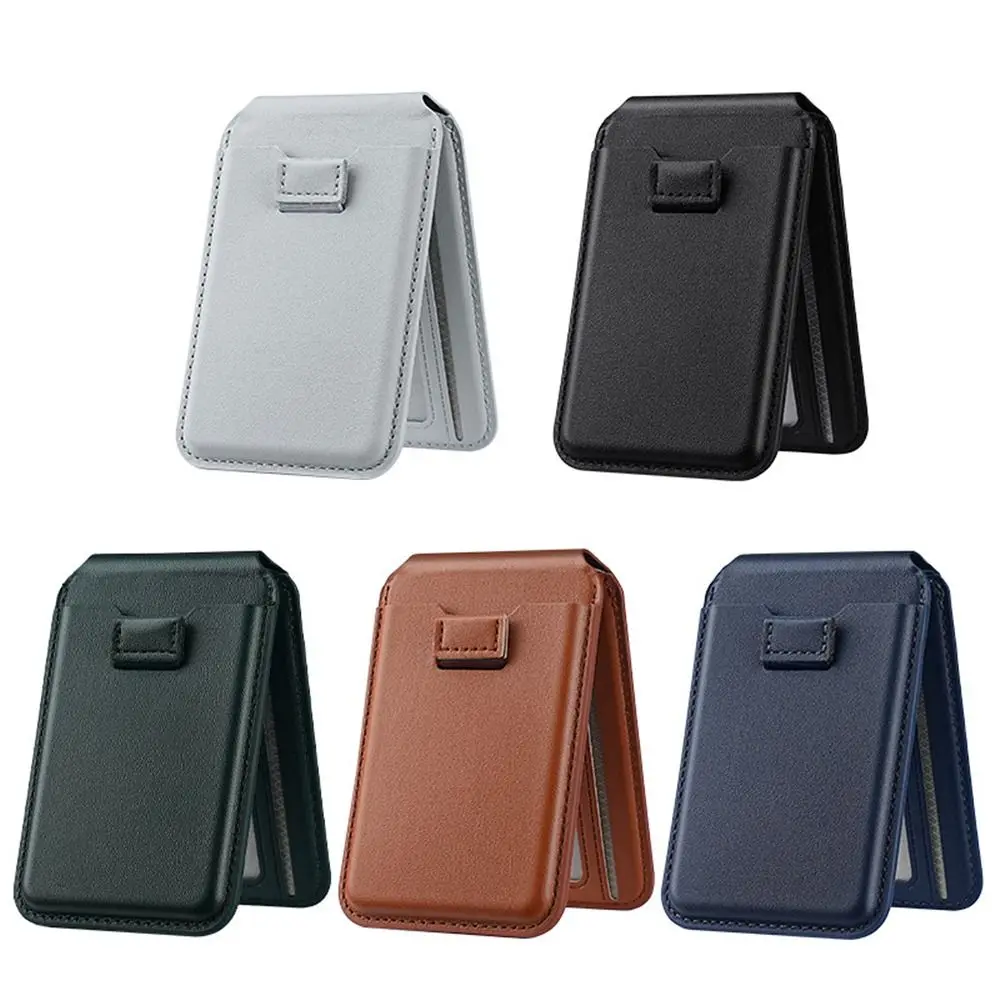 

PU Leather Phone Card Holder Magnetic Portable Magsafe Wallet Leather Wallet Holder Accessories for iPhone 16 15 14 13 12 ProMax