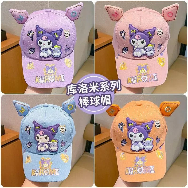 سانريو كورومي لطيف فتاة واقية من الشمس قبعة قبعة بيسبول قبعة بيسبول قبعة الشمس الربيع والصيف 2025 منتج جديد لتقوم بها بنفسك بلغت ذروتها قبعة