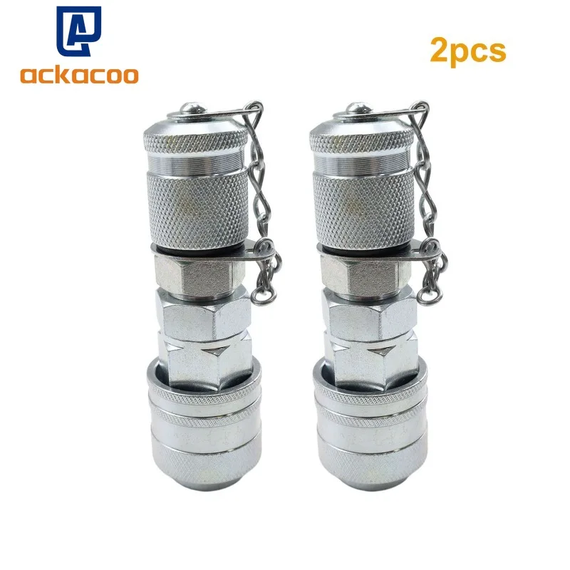 

2pc G1/8 Quick Connect 6000 PSI Hydraulic Pressure Test Coupling Kit for Cat John Deere Case Cummins PD Series Coupler Excavator