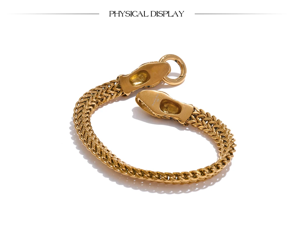 Yhpup 23 cm Herren-Armband, teure 316L-Edelstahlkette mit Schlangenarmband, Armreif, 18 Karat Gold, PVD-beschichtet, hochwertiger Schmuck – Detail 4
