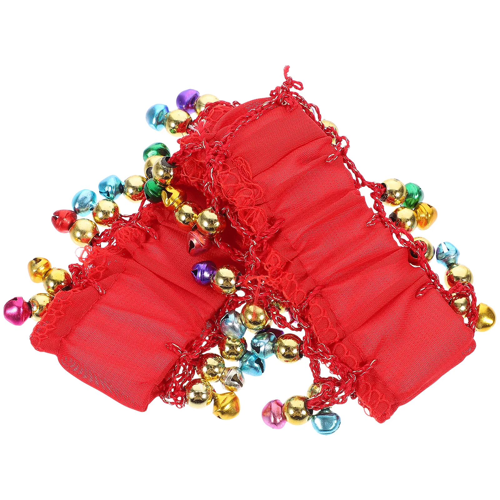 1 paio di braccialetti a campana per la danza del ventre, polsino da polso brillante con campane pendenti, accessori per la danza etnica, forniture per feste in costume