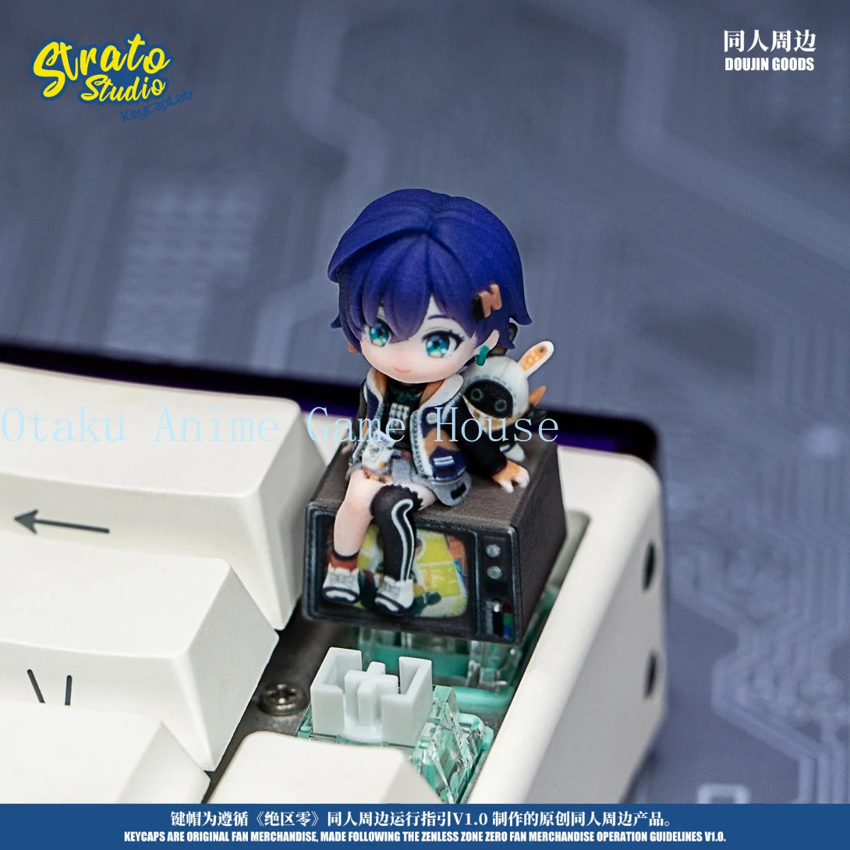 Zenless Zone Zero Belle Wise Kawaii 3D Keycap Anime Keyboard Decoration Display Figure Desktop Ornament Birthday Gift Xmas view 3