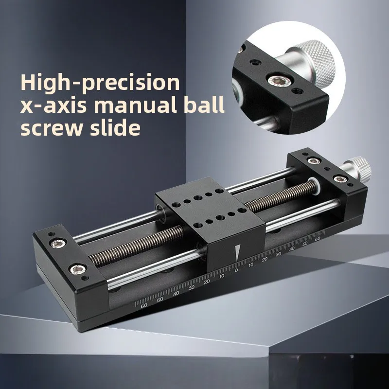 Manual X-axis precision screw slide table module feed linear fine-tuning table 40/50/60/80/120 stroke