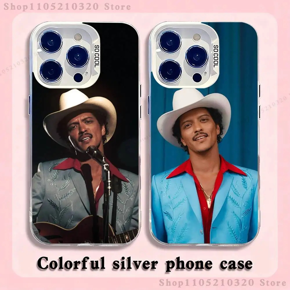 

Singer B-Bruno M-Mars Phone Case For iPhone 17,16,15,14,13,12,11,Mini,Pro,E,MAX White Matte Silicone Whtie Cover