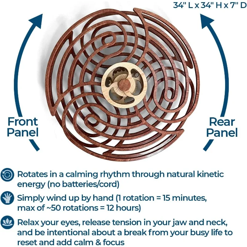 Moving Dynamic Wall Art - Powering the “Ripples” of Peaceful Movement (Battery Free) - Living Room, Office, Bedroom