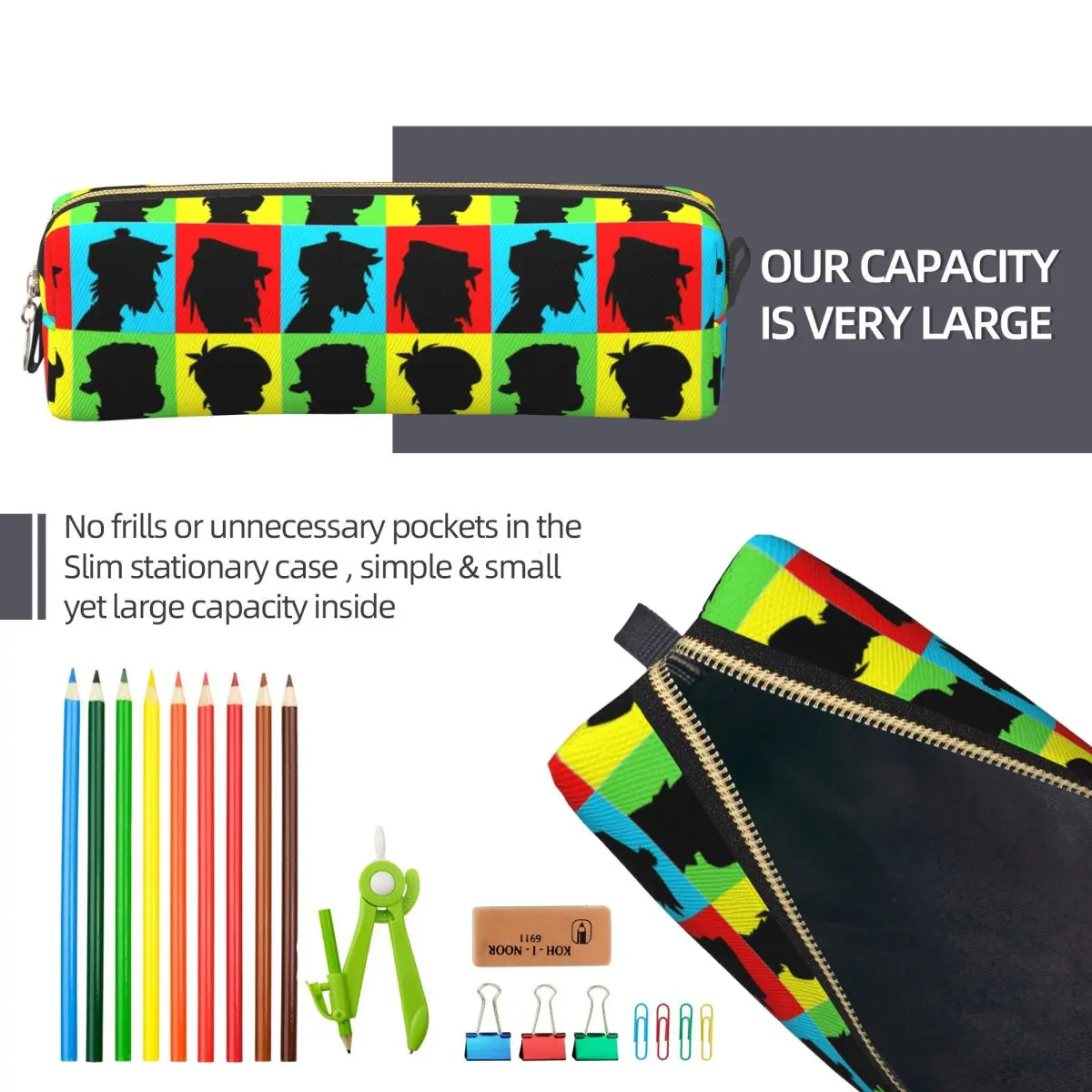 Пенал Angel Gorillaz, сумка-держатель для ручек в стиле рок, студенческая большая сумка для хранения школьных принадлежностей, подарки, пеналы