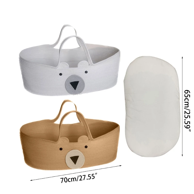 Portable Baby Changing Basket Moses Basket Changing Table for Dresser with/without Cushion Lovely Baby Basket D5QA