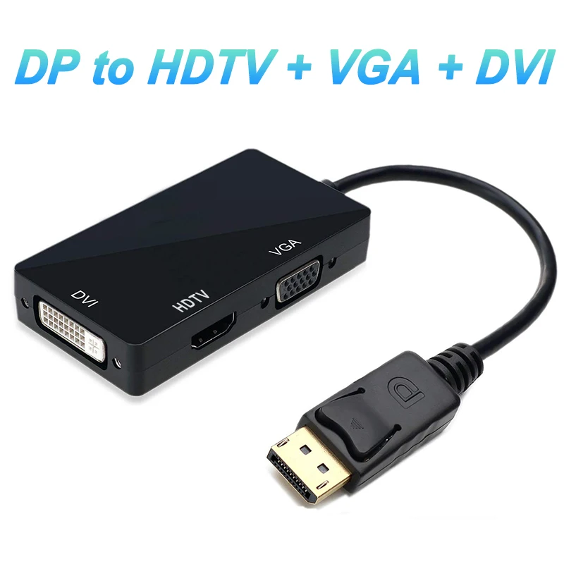 Displayport To Hdmi-Compatible Vga Dvi 1080p Hdtv Dp Video Adapter Converter For Nvidia Amd Hp Dell Asus Pc Laptop Monitor
