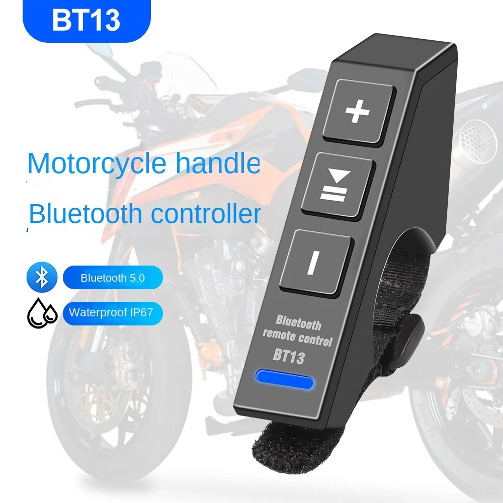 

BT13 V5.0 Wireless Remote Controller Mini Waterproof Moto Bike Handlebar Controller for Smart Phone Earphone Motorcycle Helmet