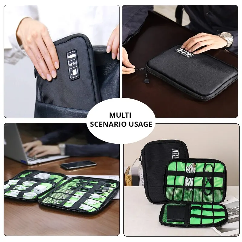 Storage Bag Electronic Accessory Organizer Portable Usb Data Cable Charger Plug Travel Waterproof Organizer