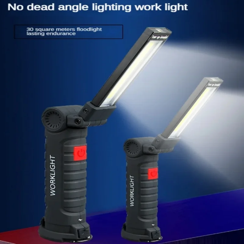 

COB LED Work Light Dimmable USB Rechargeable LED Flashlight Inspection Lamp With Magnetic Hook Power Bank 18650 Battery Torch