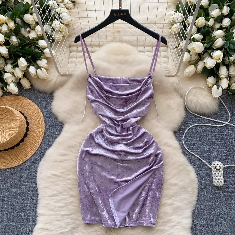 יוקרתי socialite high-end צווארון חובקת שמלה נשים הסתיו של נשים קפלים עיצוב מותניים ירך תשוקה טהורה-מחבקת חצאית קצרה