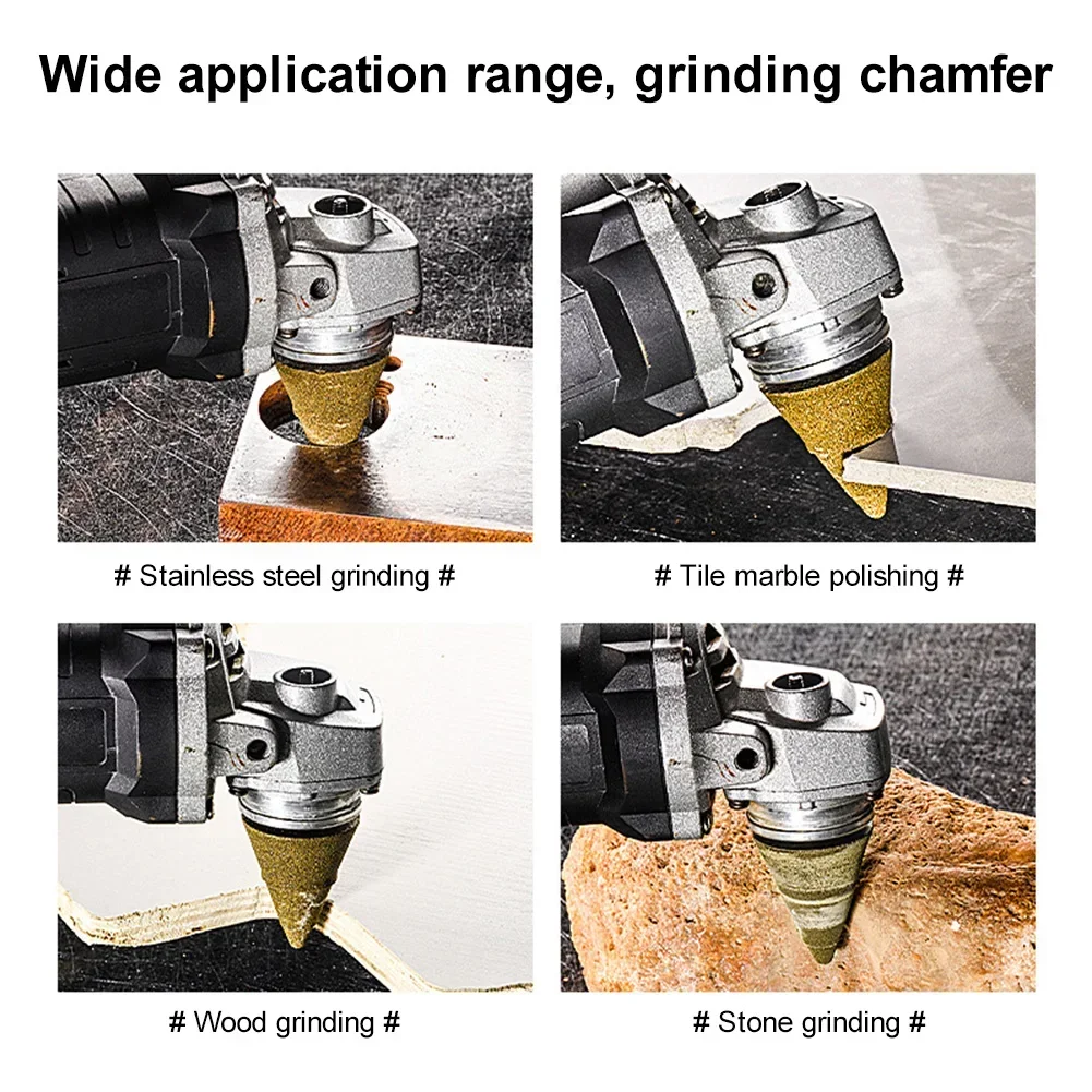 Broca de diamante chanfro Roda de polimento de gravura cônico para corte de telha, M10, 50x40mm, 1 Pack