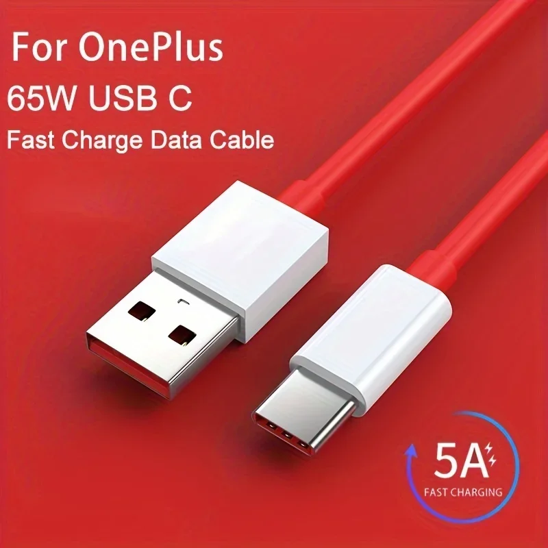 

65W 5A USB To Type C Fast Charging Data Cable For OnePlus 9 9R N10 CE 2 5G Warp Charge 10 Pro 9RT 8 7Pro 7t 7 T 6t USB C Charge