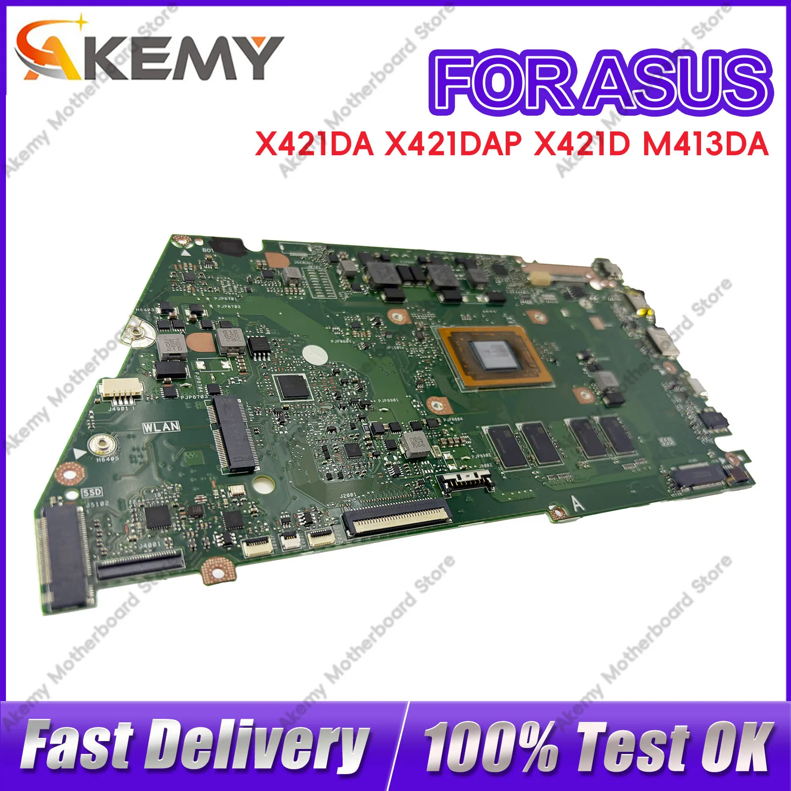 

X421D X421DA Laptop Motherboard For ASUS VivoBook X421DAP V4000D M413DA X421DA Mainboard W/ R3 R5 R7 CPU 100% tests OK fast ship