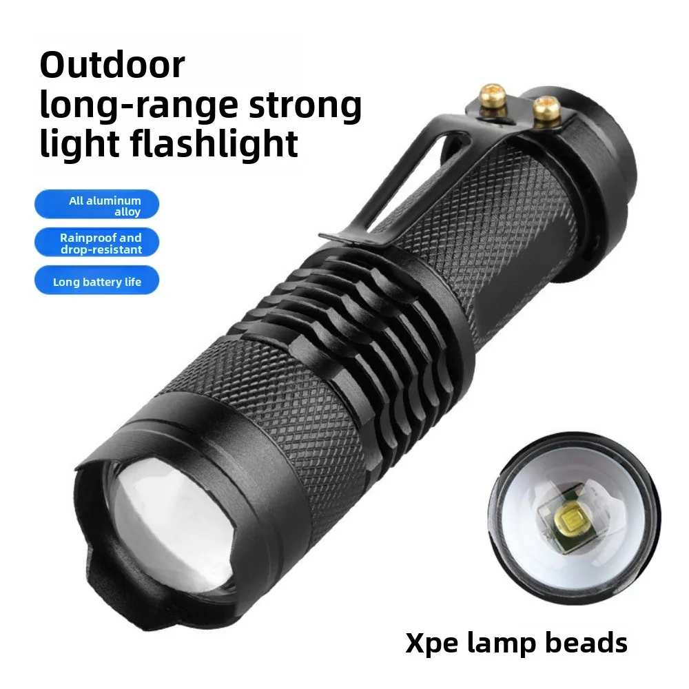 Zoomable Mini SK68 LED Flashlight - Portable XPE Bulb 3 Modes AA Size 5 Battery Powered Super Bright Handheld Torch