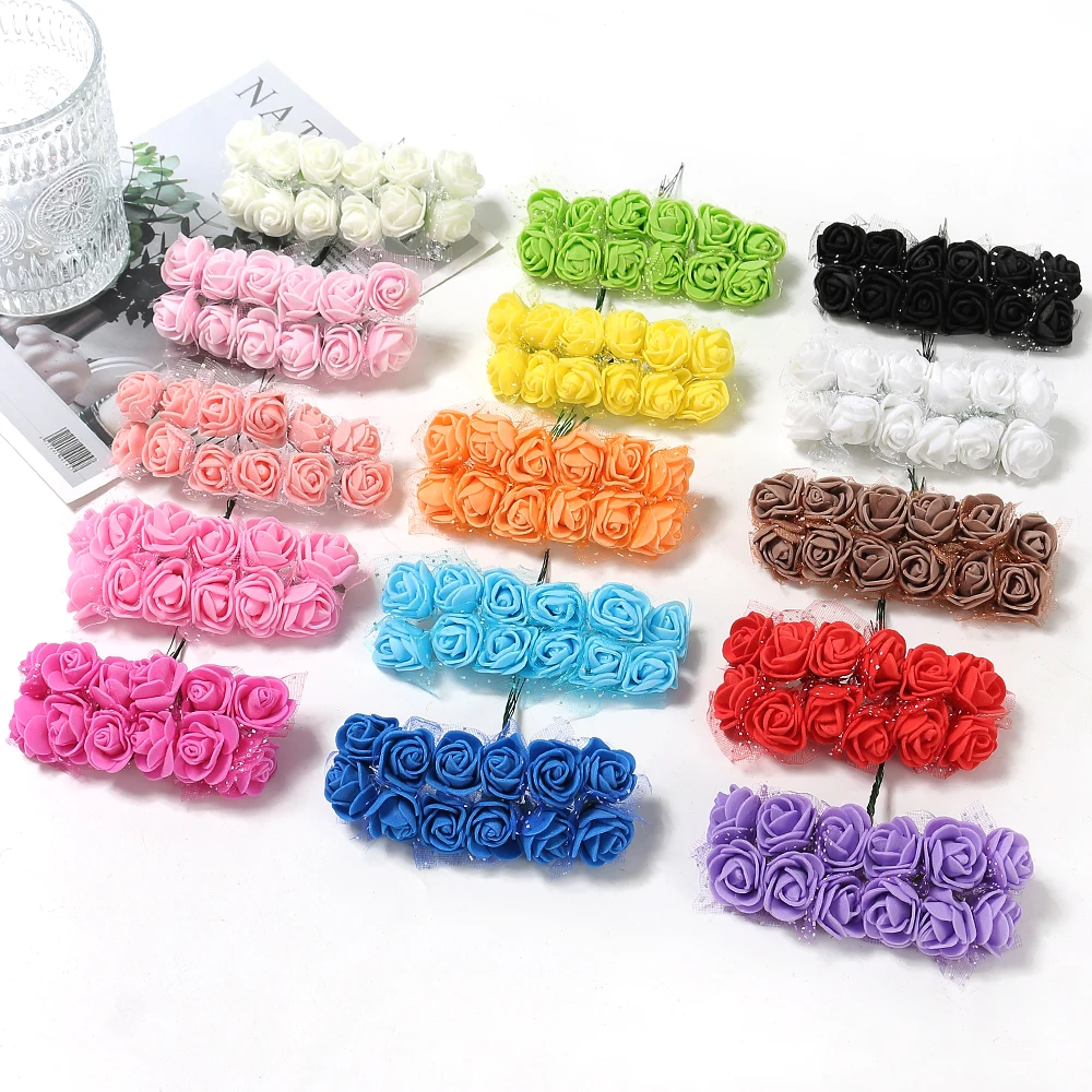 

Valentine's Day Ornaments Foam Artificial Flowers For Wedding Home Decoration Fake Flowers DIY Craft Rose Bear Decor Accessories